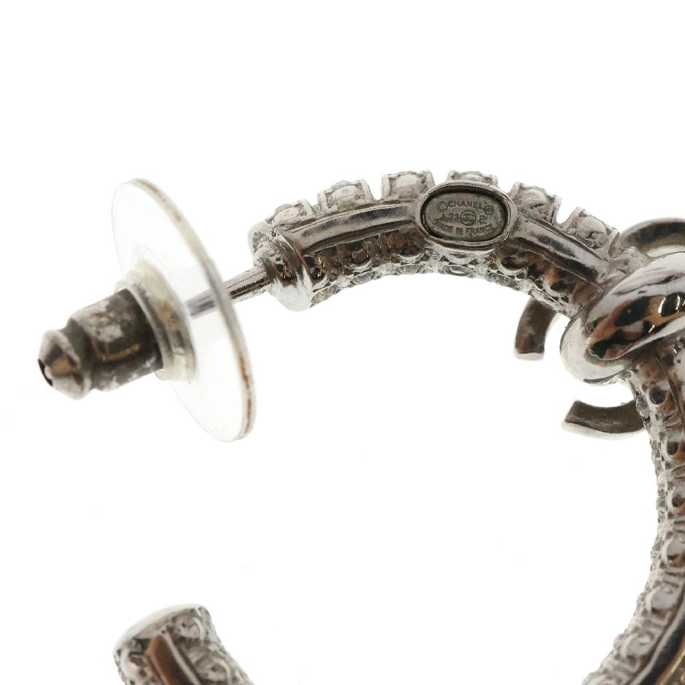 CHANEL(シャネル) ココマーク フープ ピアス ラインストーン メタル シルバー A23P アクセサリー