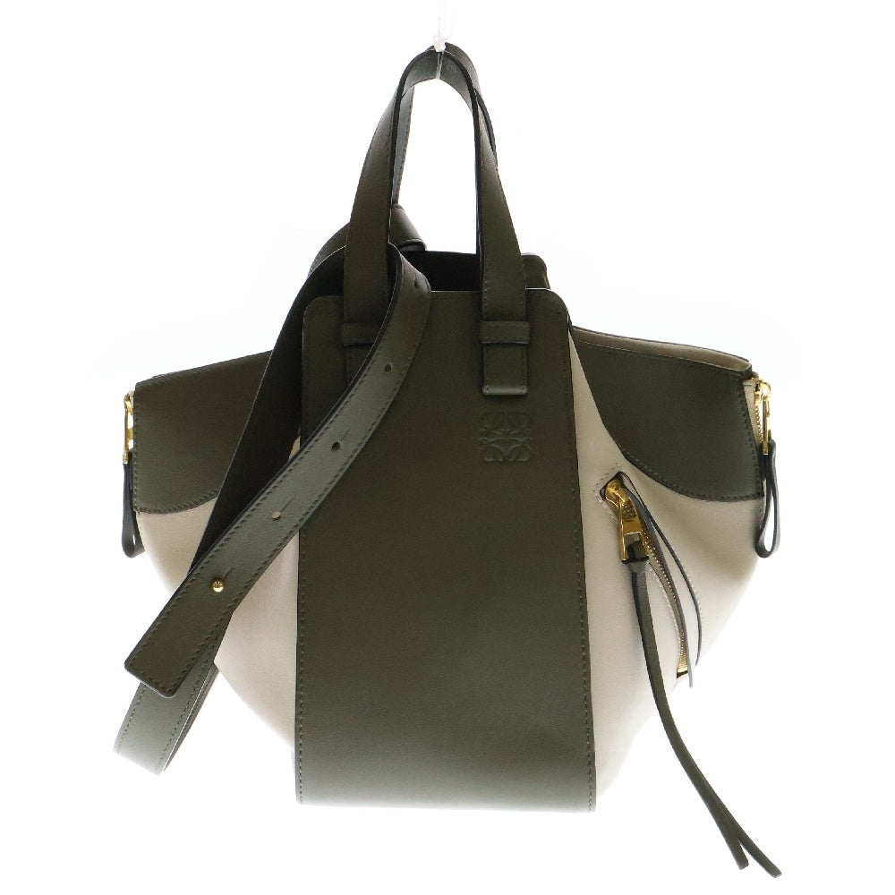 LOEWE(ロエベ) ハンモック スモール オータムグリーン×ライトオーツベージュ レザー 2wayバッグ ハンドバッグ