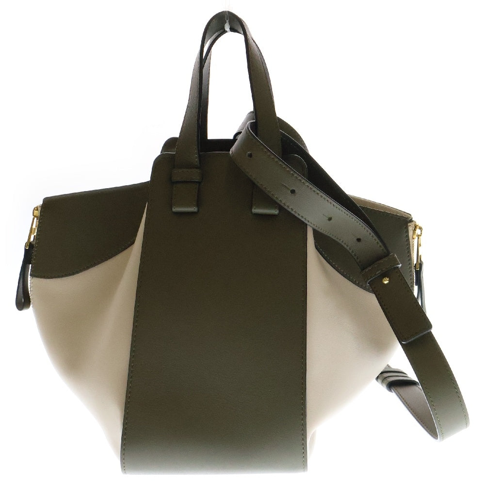 LOEWE(ロエベ) ハンモック スモール オータムグリーン×ライトオーツベージュ レザー 2wayバッグ ハンドバッグ