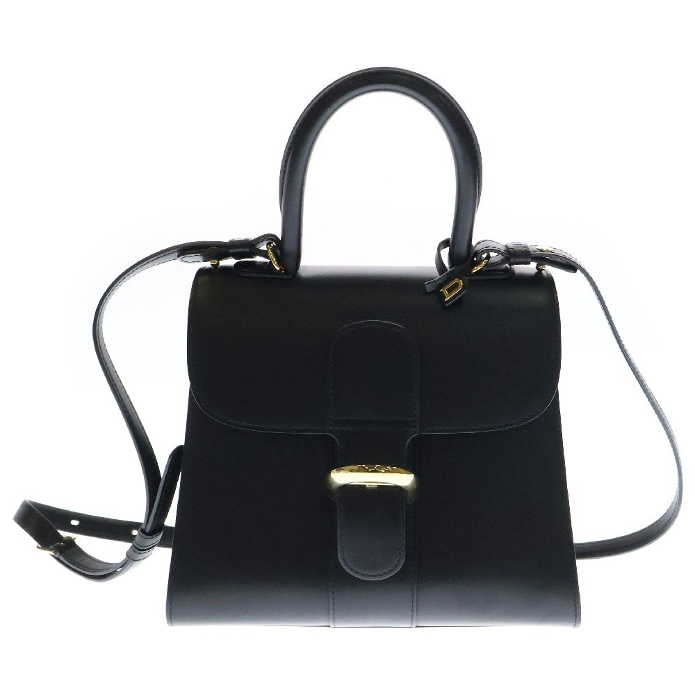 DELVAUX(デルボー) ブリヨンPM 2wayバッグ ブラック レザー ゴールド金具 ハンドバッグ ショルダーバッグ