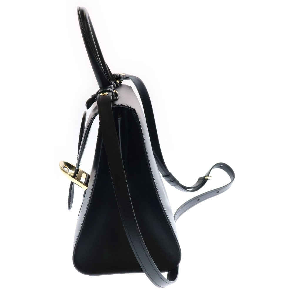 DELVAUX(デルボー) ブリヨンPM 2wayバッグ ブラック レザー ゴールド金具 ハンドバッグ ショルダーバッグ