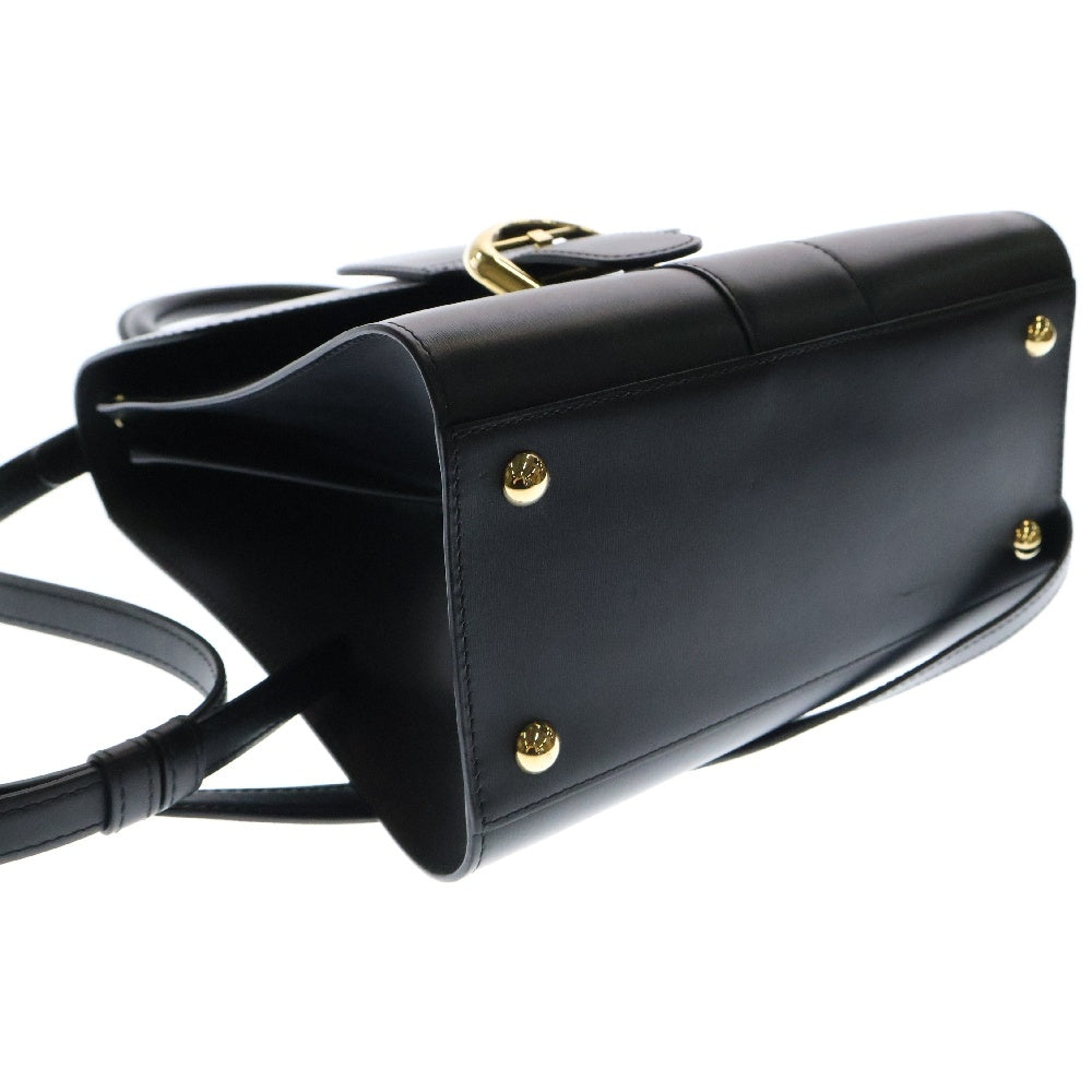 DELVAUX(デルボー) ブリヨンPM 2wayバッグ ブラック レザー ゴールド金具 ハンドバッグ ショルダーバッグ