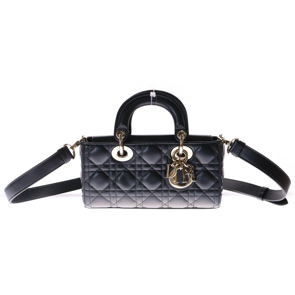 Christian Dior(クリスチャンディオール) Lady D-Joy レディーディージョイ 2WAY レザー ハンドバッグ ショルダーバッグ スモール ブラック レディース