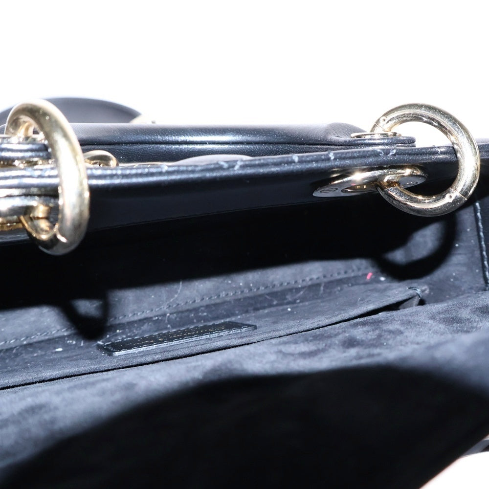 Christian Dior(クリスチャンディオール) Lady D-Joy レディーディージョイ 2WAY レザー ハンドバッグ ショルダーバッグ スモール ブラック レディース