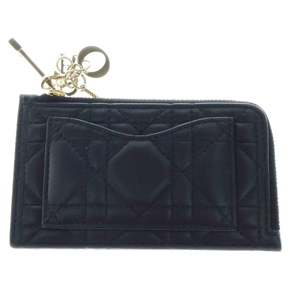 Christian Dior(クリスチャンディオール) レディディオール コインケース カードケース ブラック ゴールド金具 レザー S0965ONMJ_M900
