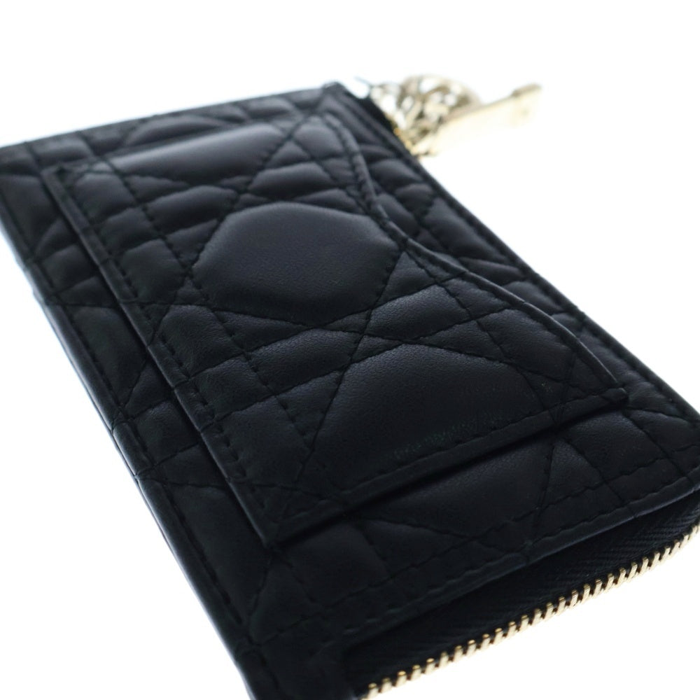 Christian Dior(クリスチャンディオール) レディディオール コインケース カードケース ブラック ゴールド金具 レザー S0965ONMJ_M900
