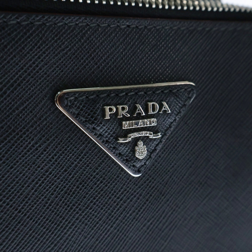 PRADA(プラダ) サフィアーノ 2wayバッグ ミニリュックサック バックパック ハンドバッグ ネイビー×レッド シルバー金具 レザー トライアングルロゴプレート 1BZ003