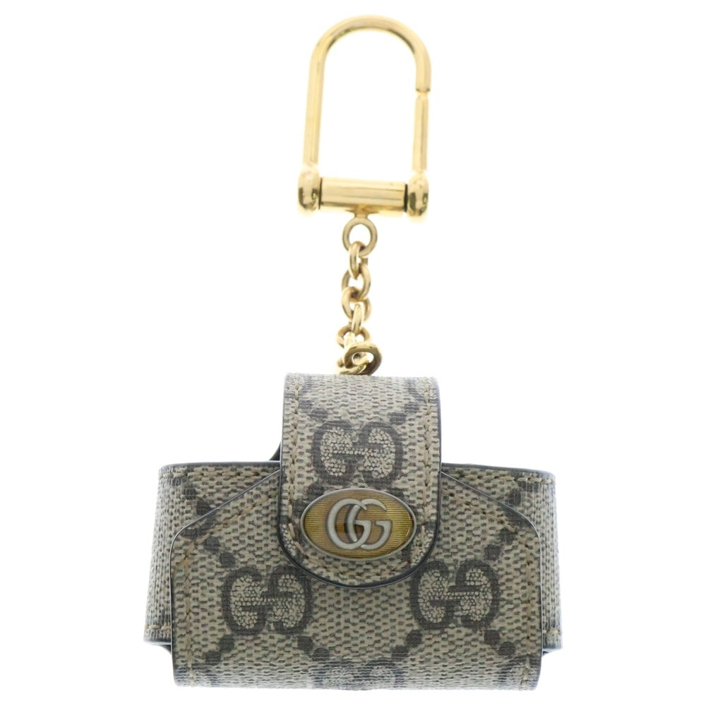 GUCCI(グッチ) エアポッズプロケース ベージュ×エボニー GGキャンバスゴールド金具 631683