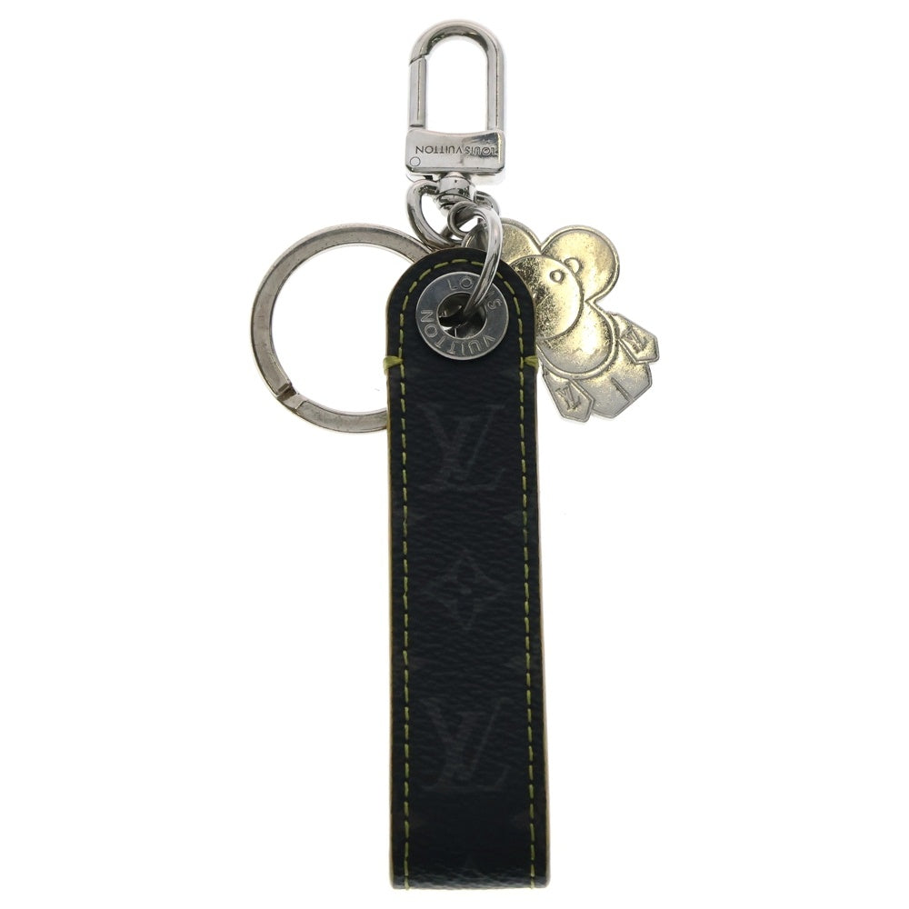 LOUIS VUITTON(ルイヴィトン) ドラゴンヌ ヴィヴィエンヌ キーホルダー キーリング バッグチャーム PVC ブラック×イエロー シルバー金具 M01821