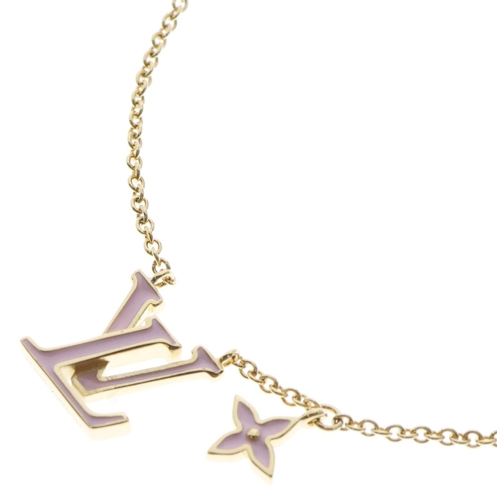 LOUIS VUITTON(ルイヴィトン) コリエ・LV アイコニック ネックレス ペンダント ロゴ ゴールド×ピンク M01215