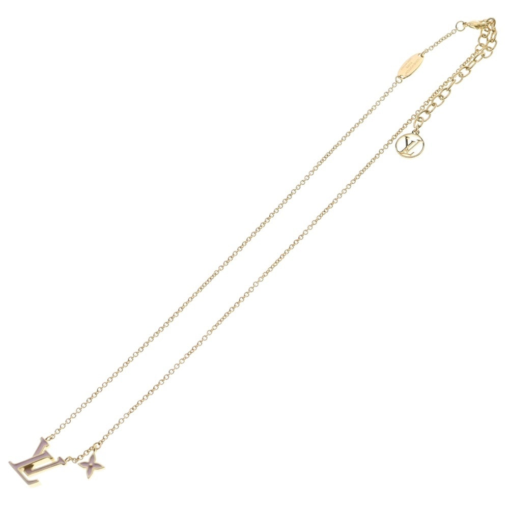 LOUIS VUITTON(ルイヴィトン) コリエ・LV アイコニック ネックレス ペンダント ロゴ ゴールド×ピンク M01215