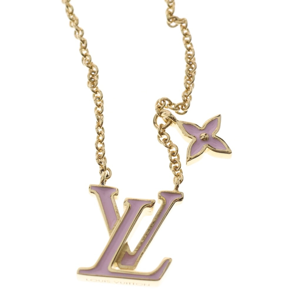 LOUIS VUITTON(ルイヴィトン) コリエ・LV アイコニック ネックレス ペンダント ロゴ ゴールド×ピンク M01215