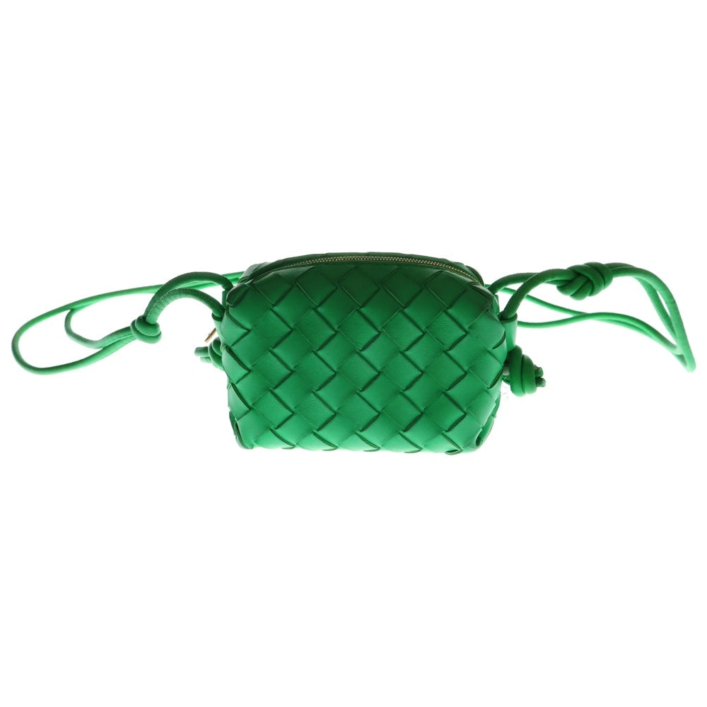 BOTTEGA VENETA(ボッテガヴェネタ) キャンディーループ イントレチャート レザー クロスボディ ミニ ショルダーバッグ パラキート グリーン 730832V1G113722