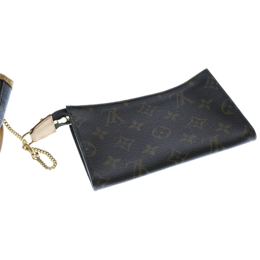 LOUIS VUITTON(ルイヴィトン) モノグラム バケットPM ハンドバッグ トートバッグ ブラウン ゴールド金具 レザー×PVC M42238