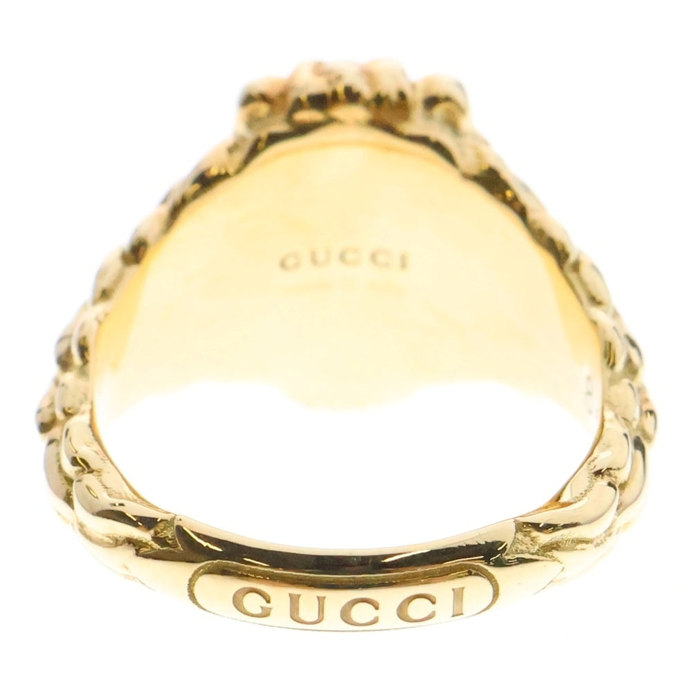 GUCCI(グッチ) ライオンヘッド リング ファイアオパール ダイヤモンド YG イエローゴールド 指輪