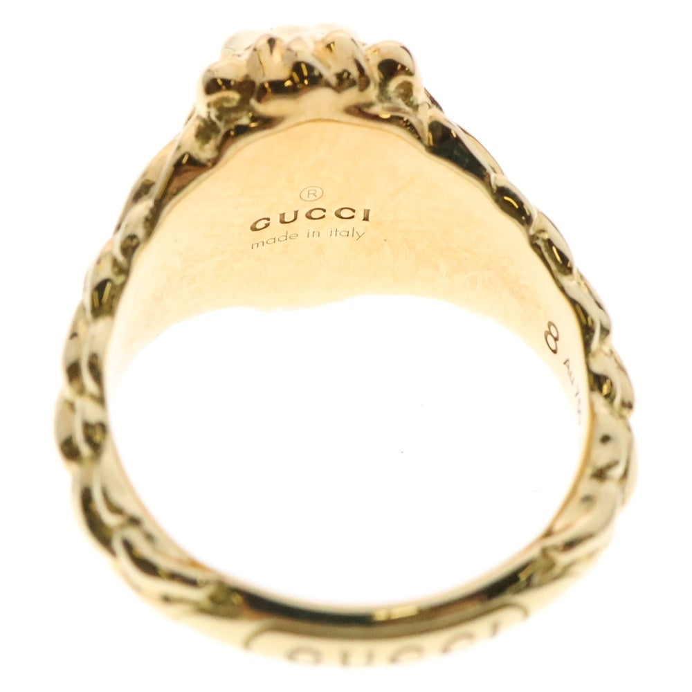 GUCCI(グッチ) ライオンヘッド リング ファイアオパール ダイヤモンド YG イエローゴールド 指輪