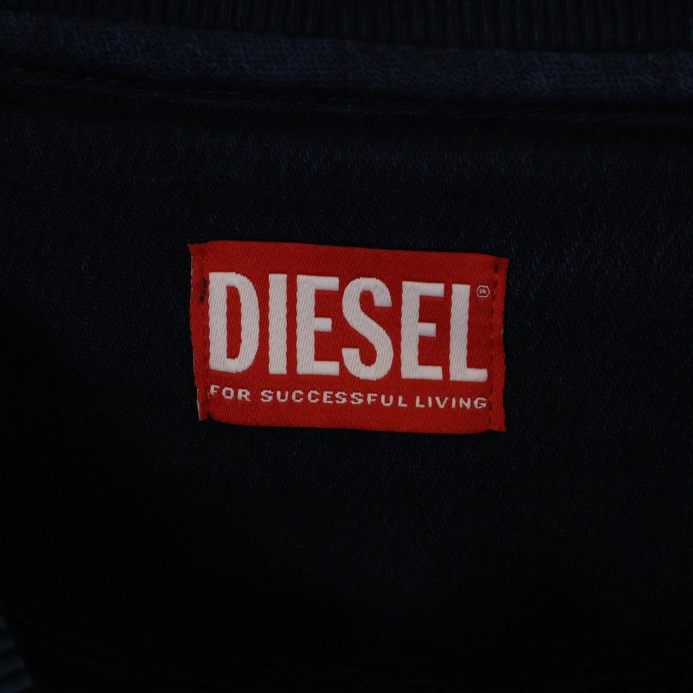 DIESEL(ディーゼル) D-KRIB ワッペンロゴ クルーネック プルオーバースウェットトレーナー ネイビー A03943
