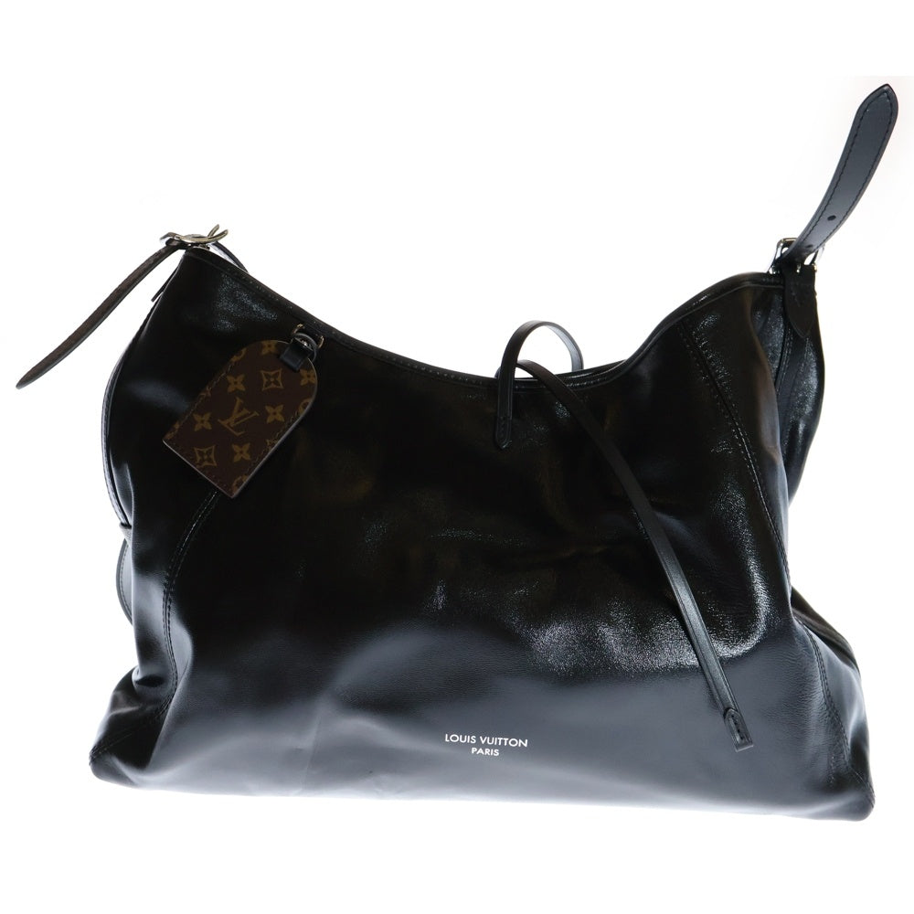 LOUIS VUITTON(ルイヴィトン) モノグラム キャリーオールバイブMM ポーチ付 レザーショルダーバッグ ブラック レディース M25143
