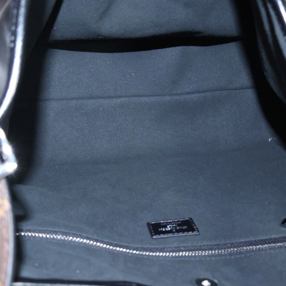LOUIS VUITTON(ルイヴィトン) モノグラム キャリーオールバイブMM ポーチ付 レザーショルダーバッグ ブラック レディース M25143