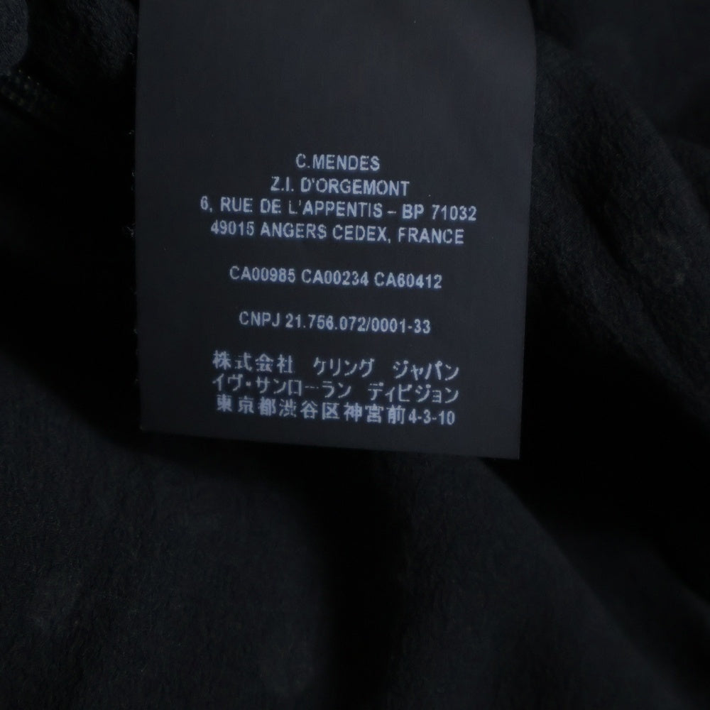 SAINT LAURENT PARIS(サンローランパリ) 21SS ドット総柄 レーヨン Vネック ミディアムワンピース ブラック レディース 682087