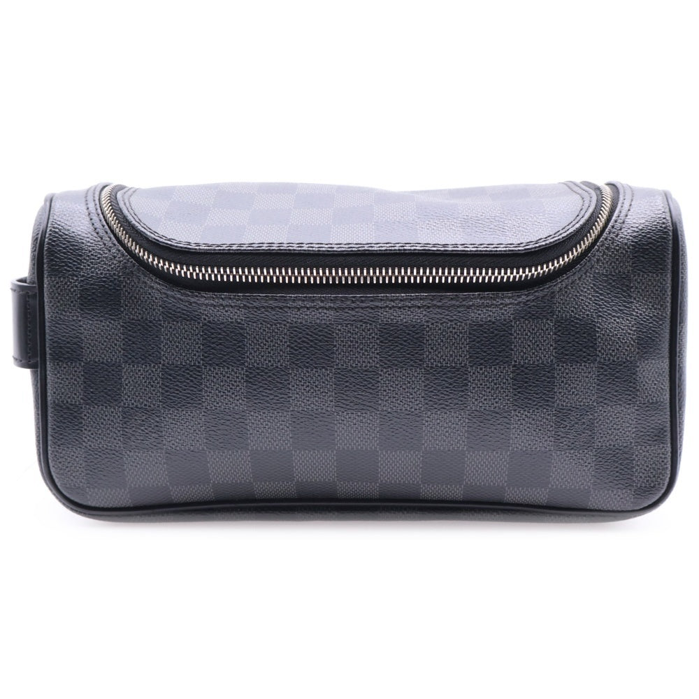 LOUIS VUITTON(ルイヴィトン) ダミエグラフィット トワレポーチ セカンドバッグ クラッチバッグ ブラック シルバー金具 レザー×PVC N47625