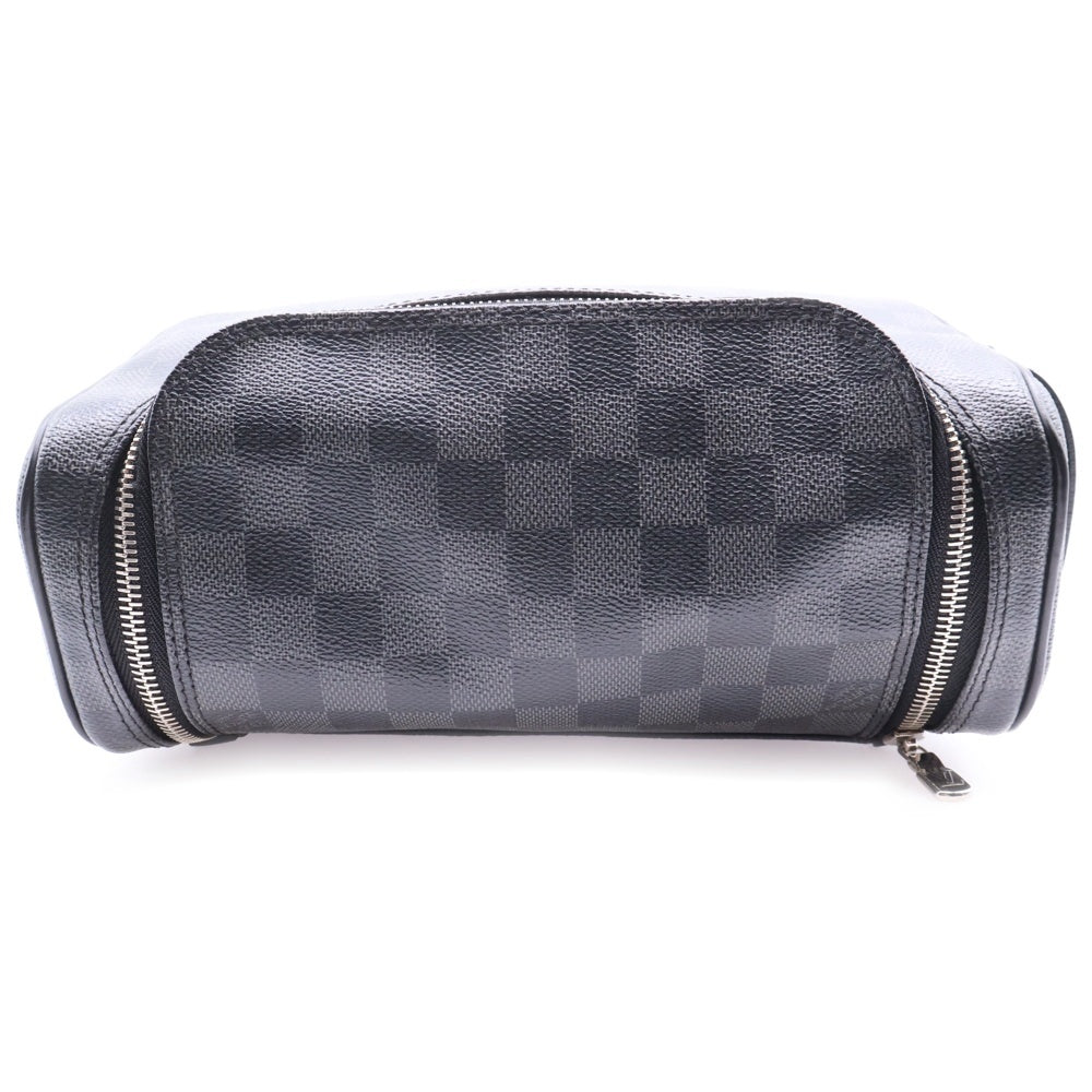 LOUIS VUITTON(ルイヴィトン) ダミエグラフィット トワレポーチ セカンドバッグ クラッチバッグ ブラック シルバー金具 レザー×PVC N47625