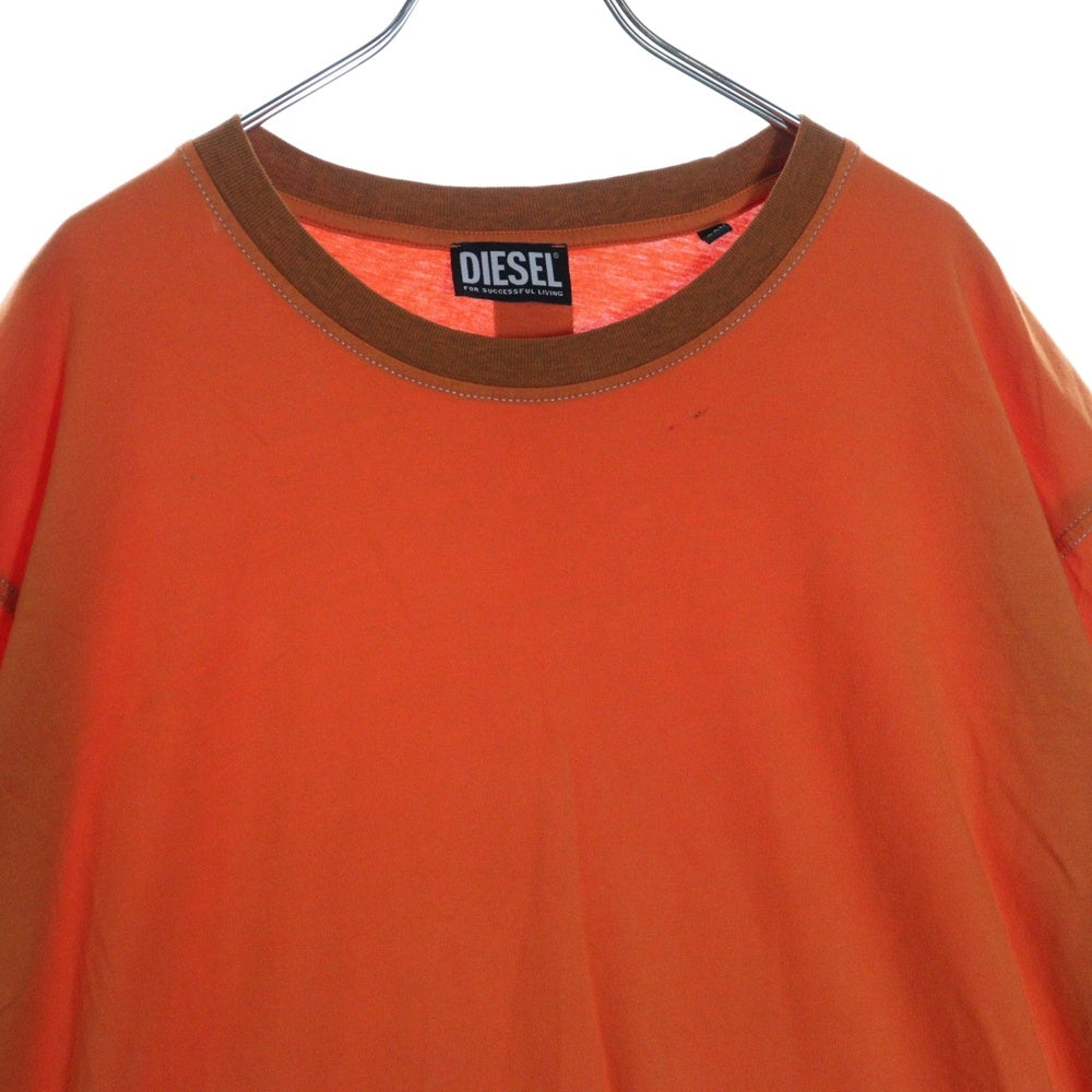 DIESEL(ディーゼル) Tシャツ オレンジ 半袖 ビックシルエット A06163