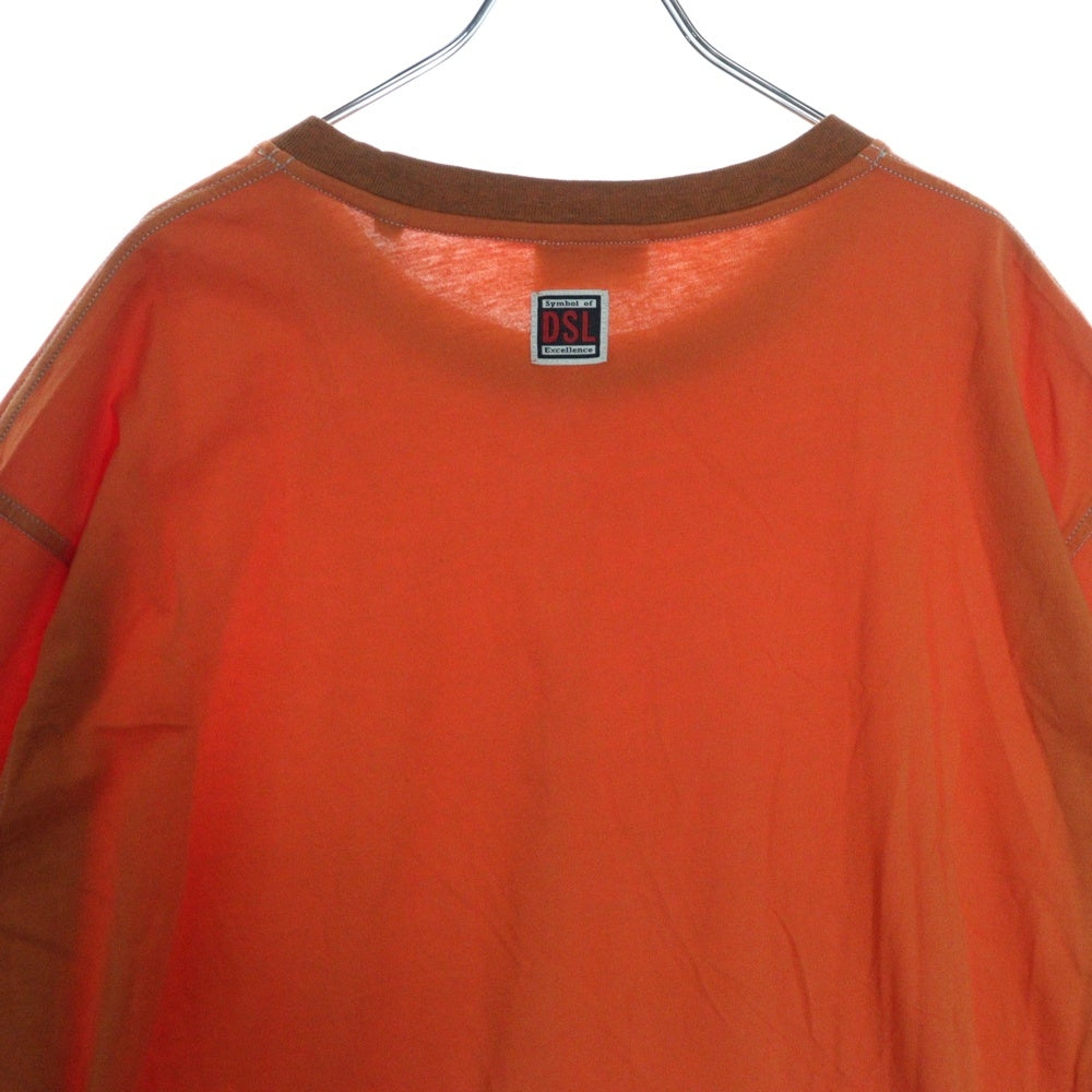 DIESEL(ディーゼル) Tシャツ オレンジ 半袖 ビックシルエット A06163