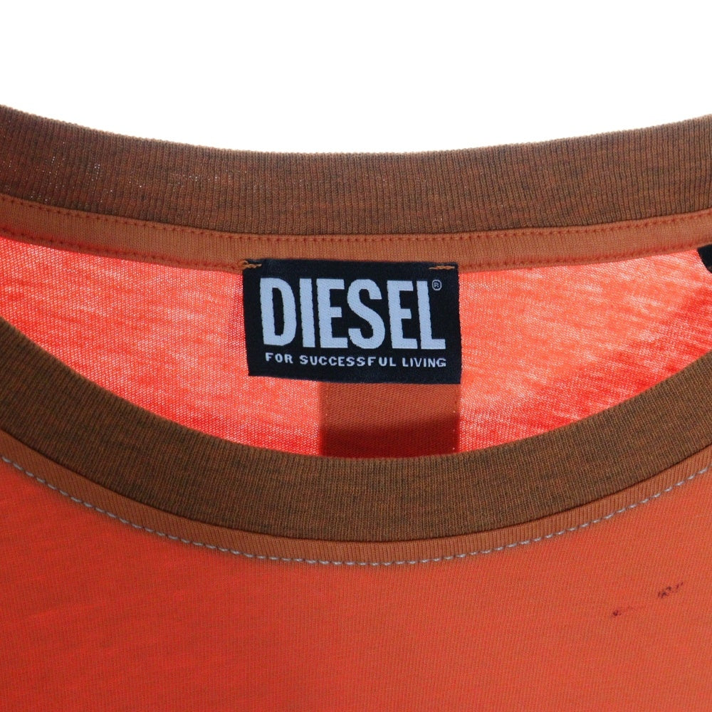 DIESEL(ディーゼル) Tシャツ オレンジ 半袖 ビックシルエット A06163