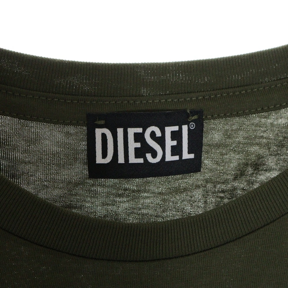 DIESEL(ディーゼル) フロントロゴ 半袖 Tシャツ カットソー カーキ A09750
