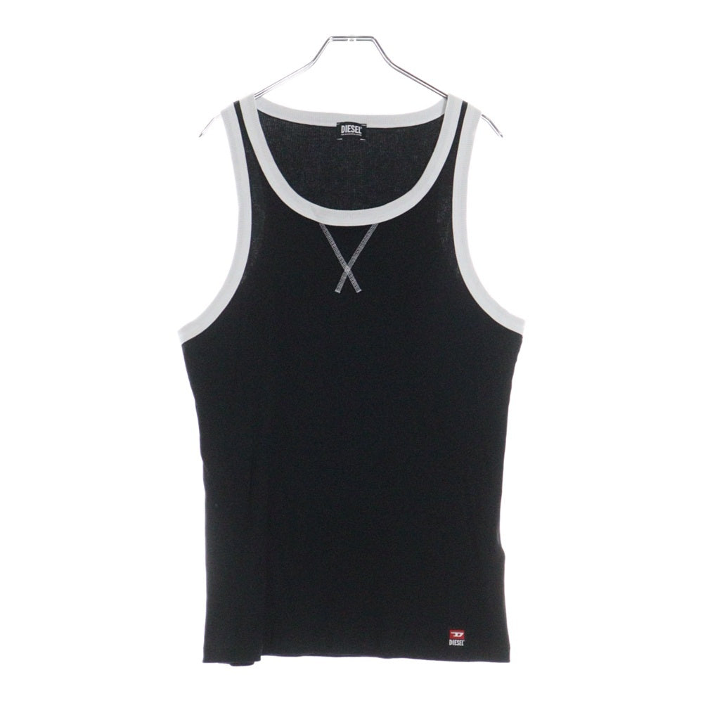 DIESEL(ディーゼル) タンクトップ ブラック×ホワイト コットン