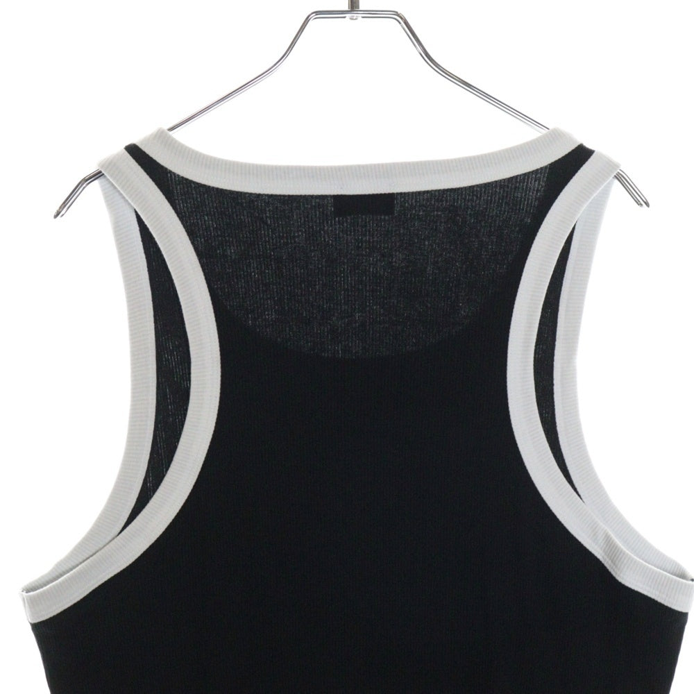 DIESEL(ディーゼル) タンクトップ ブラック×ホワイト コットン