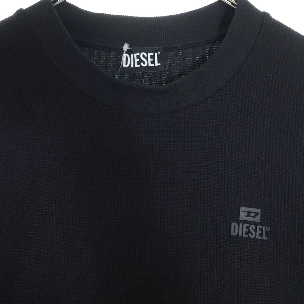 DIESEL(ディーゼル) ロゴ ワッフル半袖Tシャツ ブラック