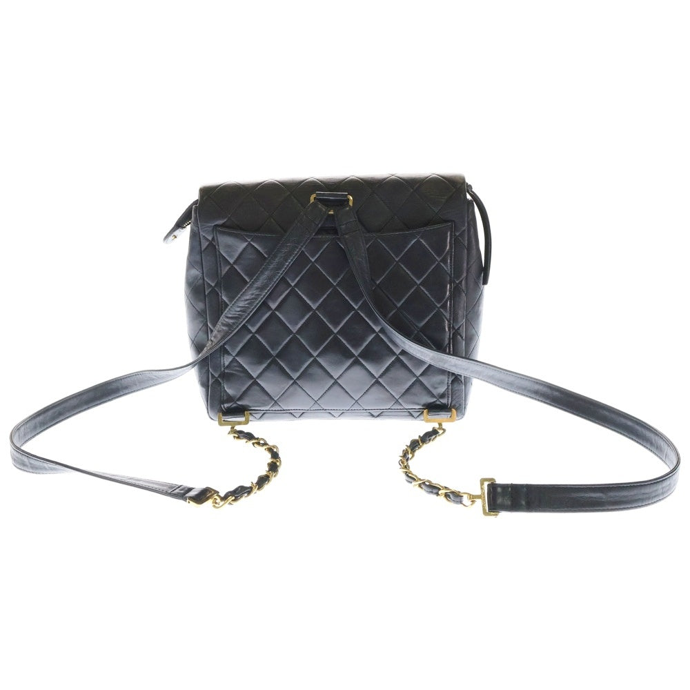 CHANEL(シャネル) マトラッセ リュックサック バックパック ブラック ゴールド金具 ラムスキン