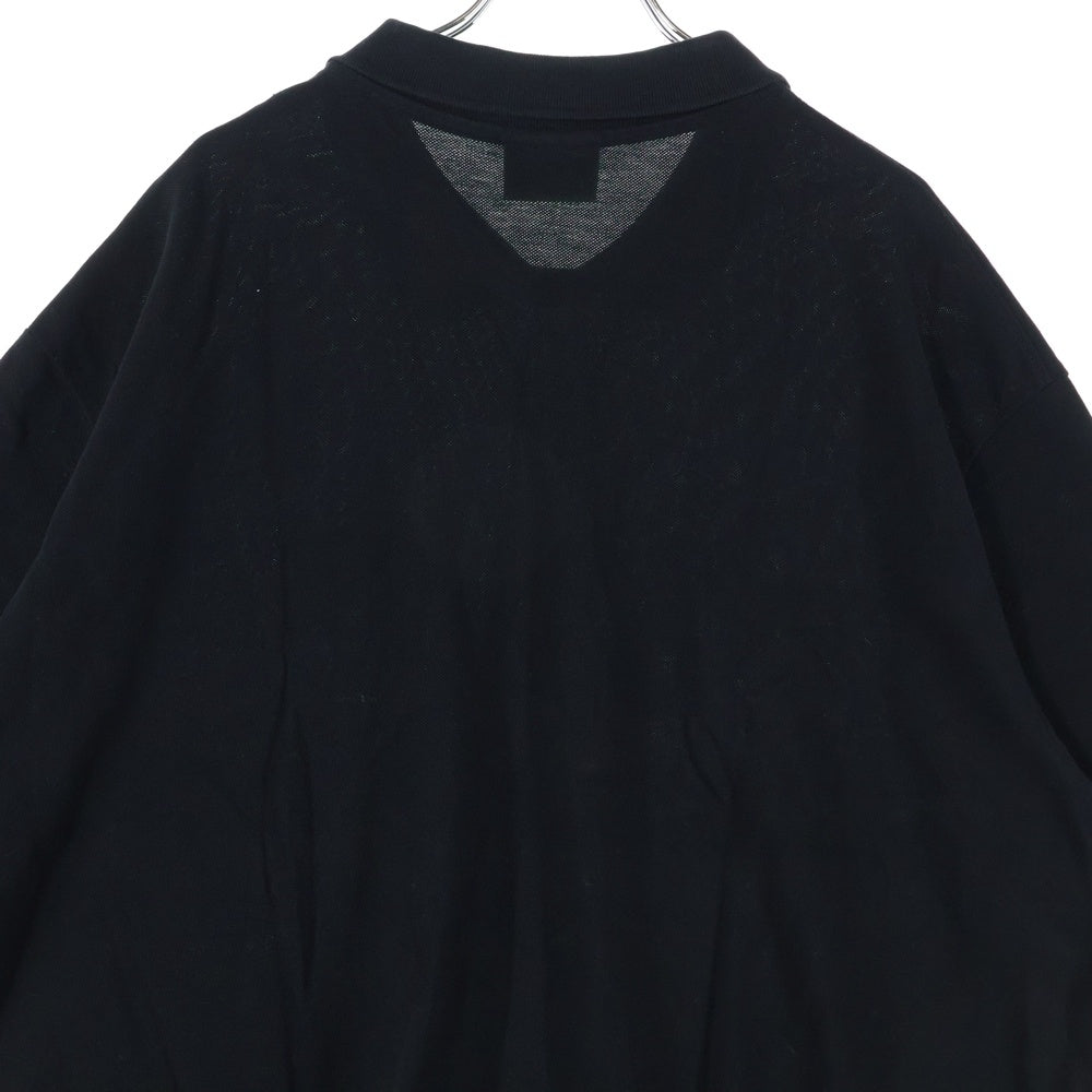 DIESEL(ディーゼル) ワッペンロゴ オーバーサイズ 半袖ポロシャツ カットソー ブラック