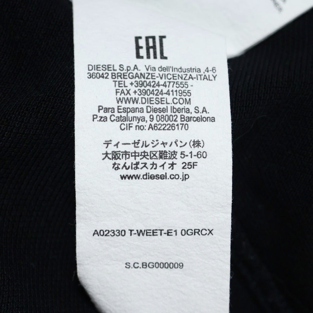 DIESEL(ディーゼル) ワッペンロゴ オーバーサイズ 半袖ポロシャツ カットソー ブラック