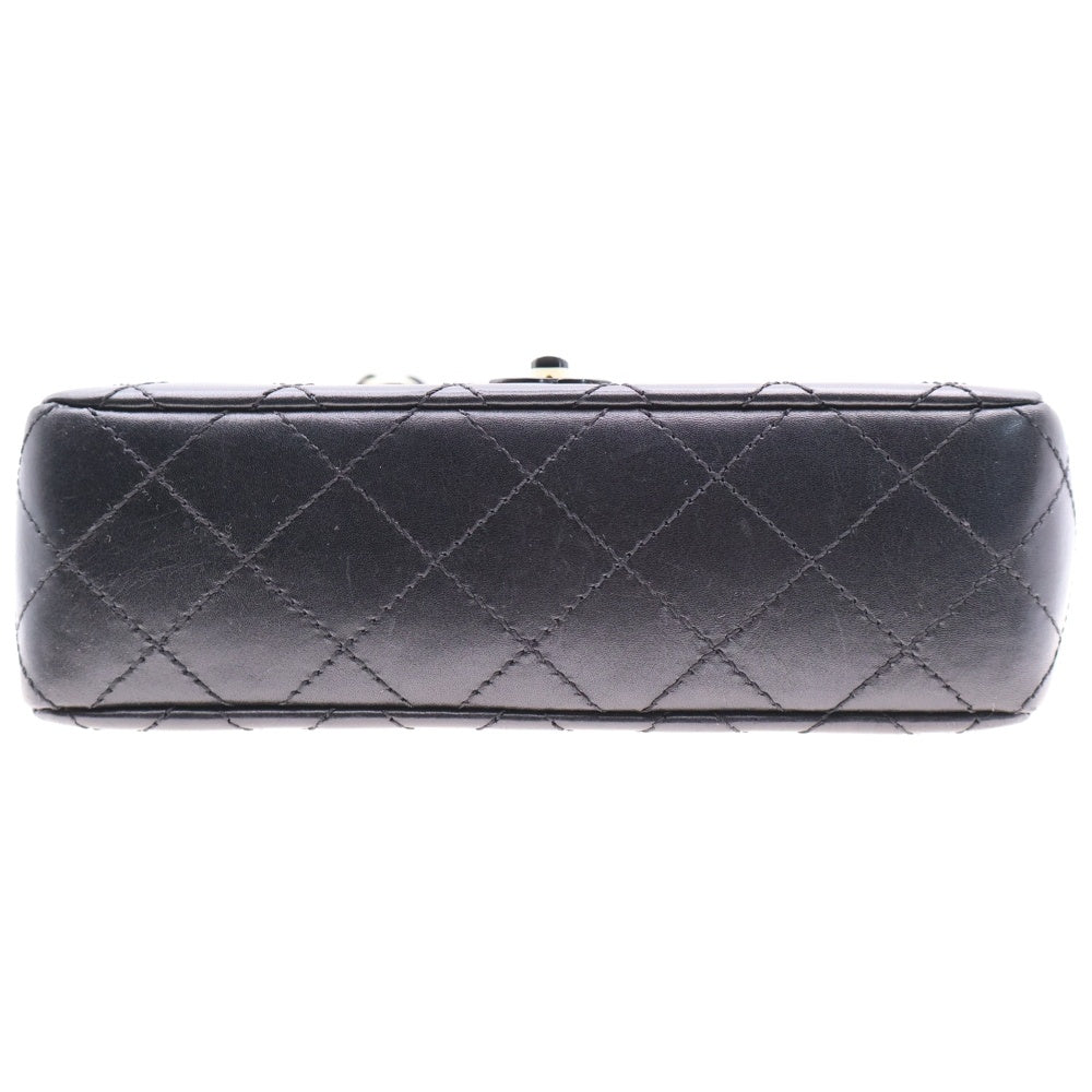 CHANEL(シャネル) マトラッセ20 シングルフラップ プラチェーンショルダーバッグ ブラック×ホワイト ラムスキン プラスチック金具 ショルダーバッグ