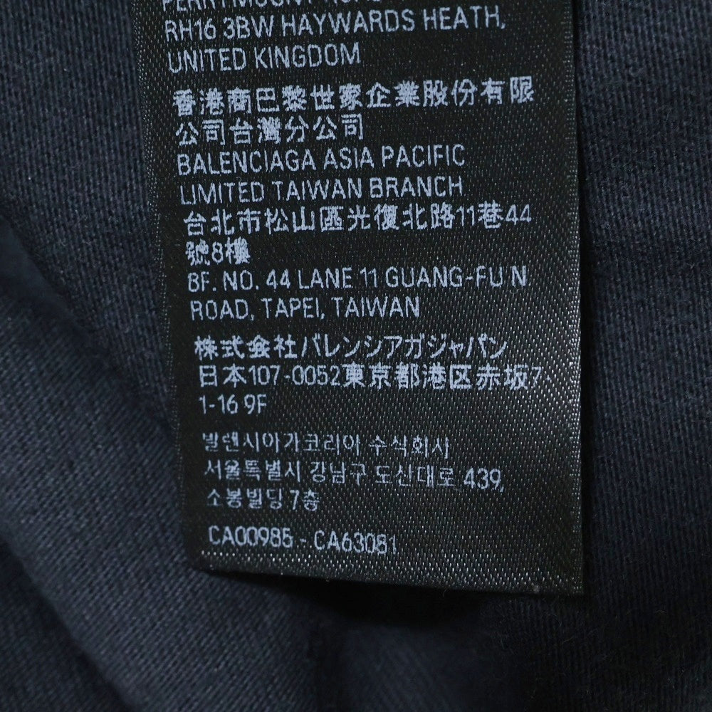 BALENCIAGA(バレンシアガ) 23SS ダメージ加工 カレッジロゴプリント 半袖Tシャツ カットソー ブラック 739784
