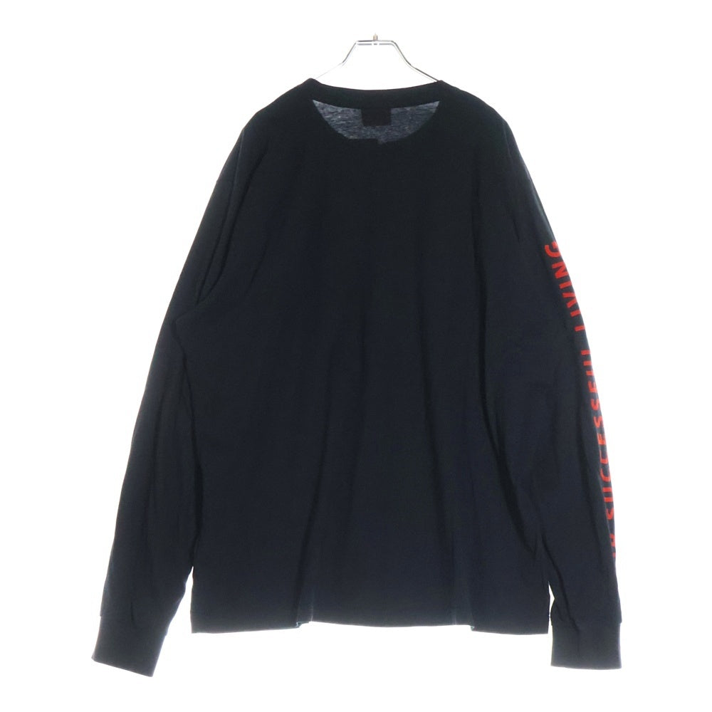 DIESEL(ディーゼル) アームデザイン Dロゴ 長袖Tシャツ ロンT ブラック A11370