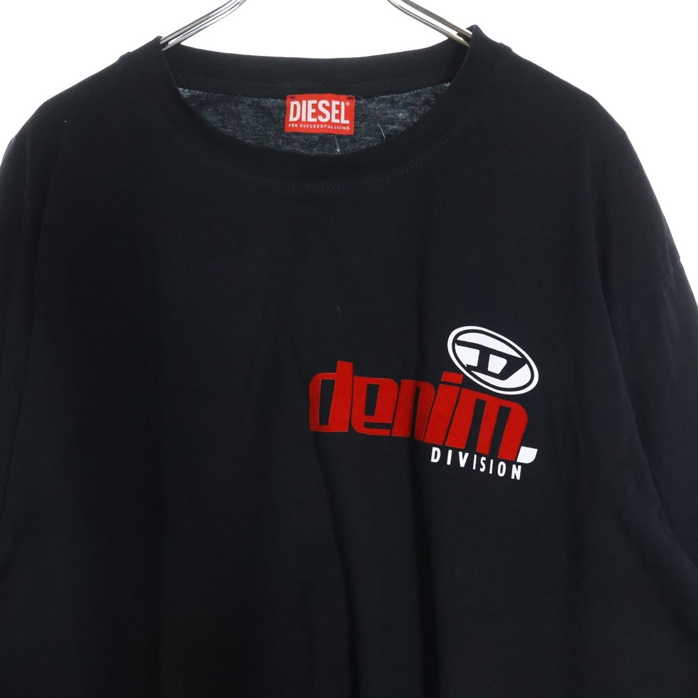 DIESEL(ディーゼル) アームデザイン Dロゴ 長袖Tシャツ ロンT ブラック A11370
