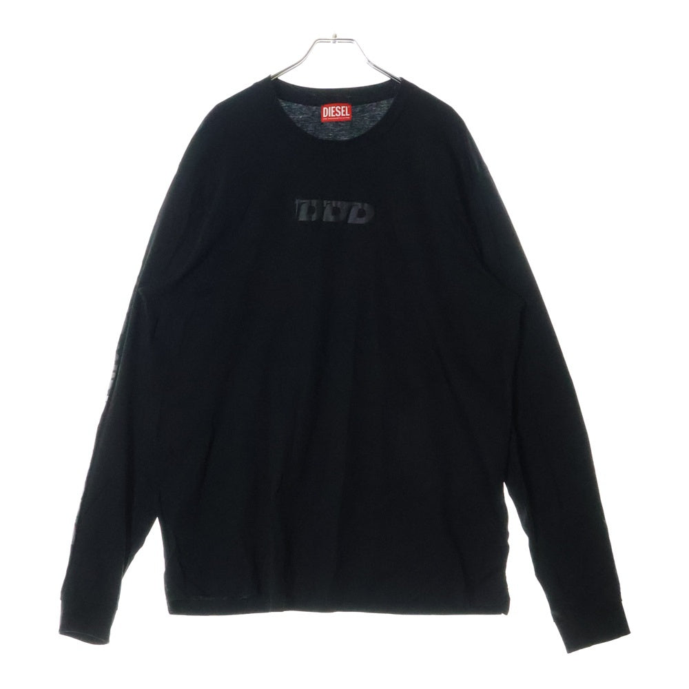 DIESEL(ディーゼル) T-MUST-LS DDDロゴ プリントロングスリーブカットソー 長袖Tシャツ ブラック A12269 0QANW