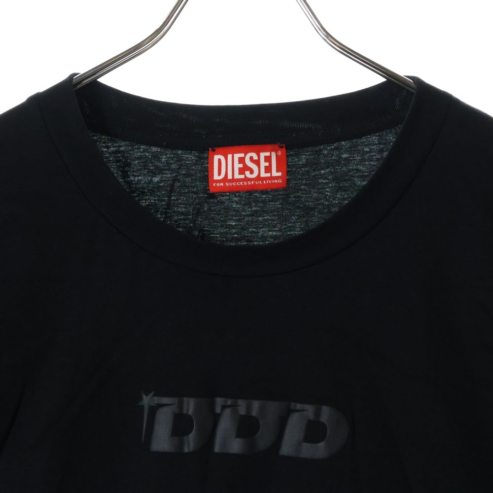 DIESEL(ディーゼル) T-MUST-LS DDDロゴ プリントロングスリーブカットソー 長袖Tシャツ ブラック A12269 0QANW