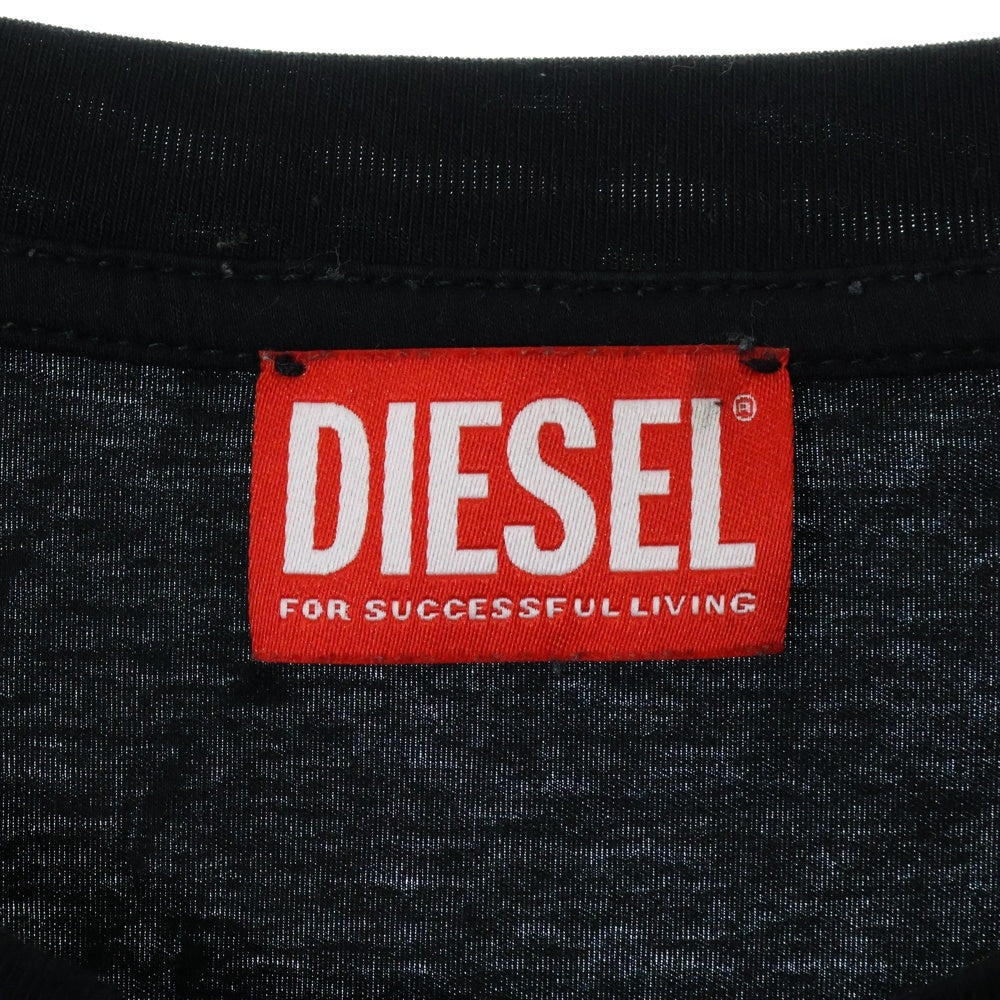 DIESEL(ディーゼル) T-MUST-LS DDDロゴ プリントロングスリーブカットソー 長袖Tシャツ ブラック A12269 0QANW