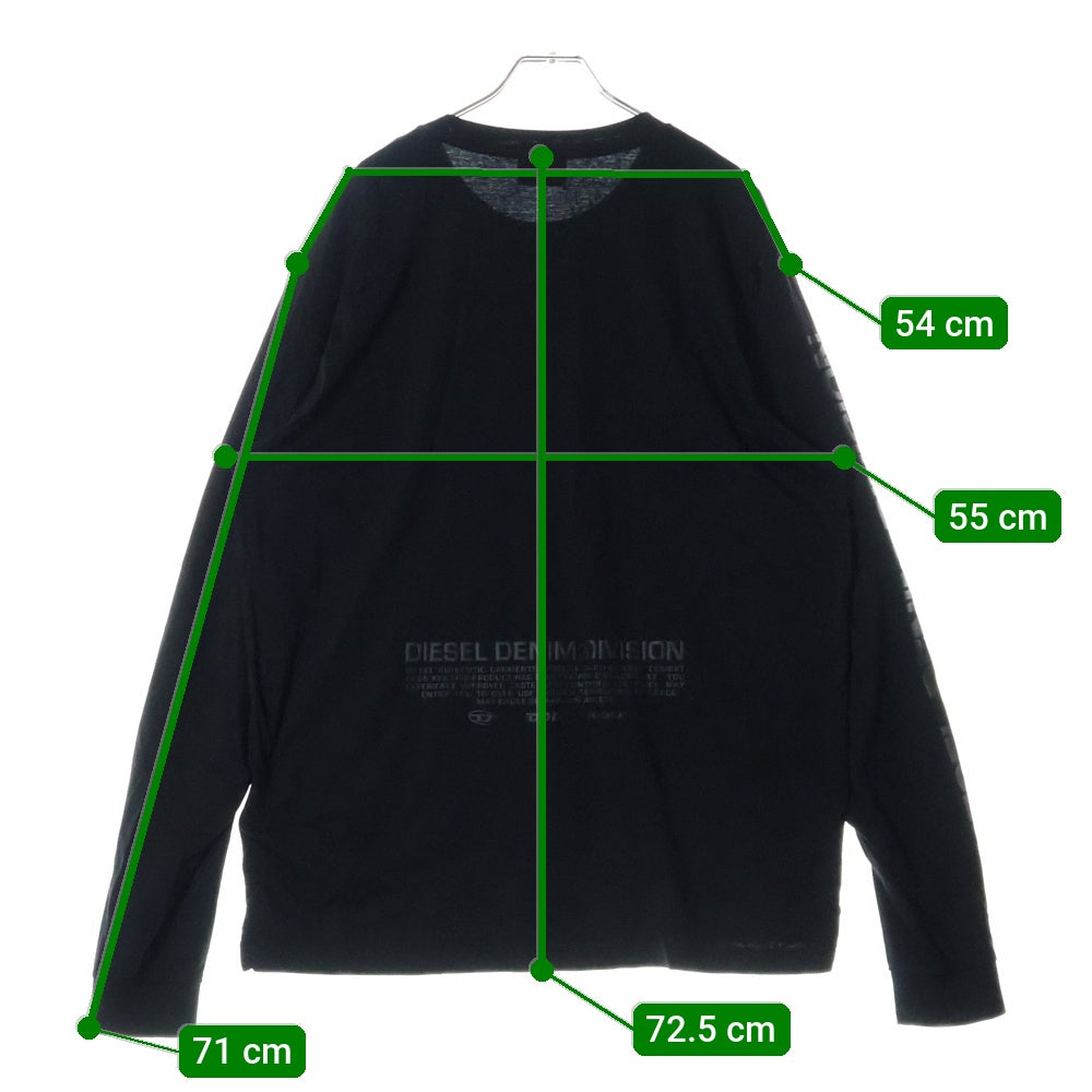 DIESEL(ディーゼル) T-MUST-LS DDDロゴ プリントロングスリーブカットソー 長袖Tシャツ ブラック A12269 0QANW