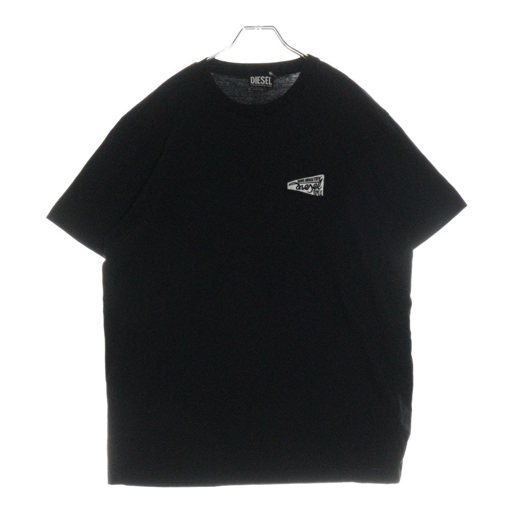 DIESEL(ディーゼル) T-DIEGOR-K75 ワッペンロゴ コットンクルーネックカットソー 半袖Tシャツ ブラック A12503 0GRAI