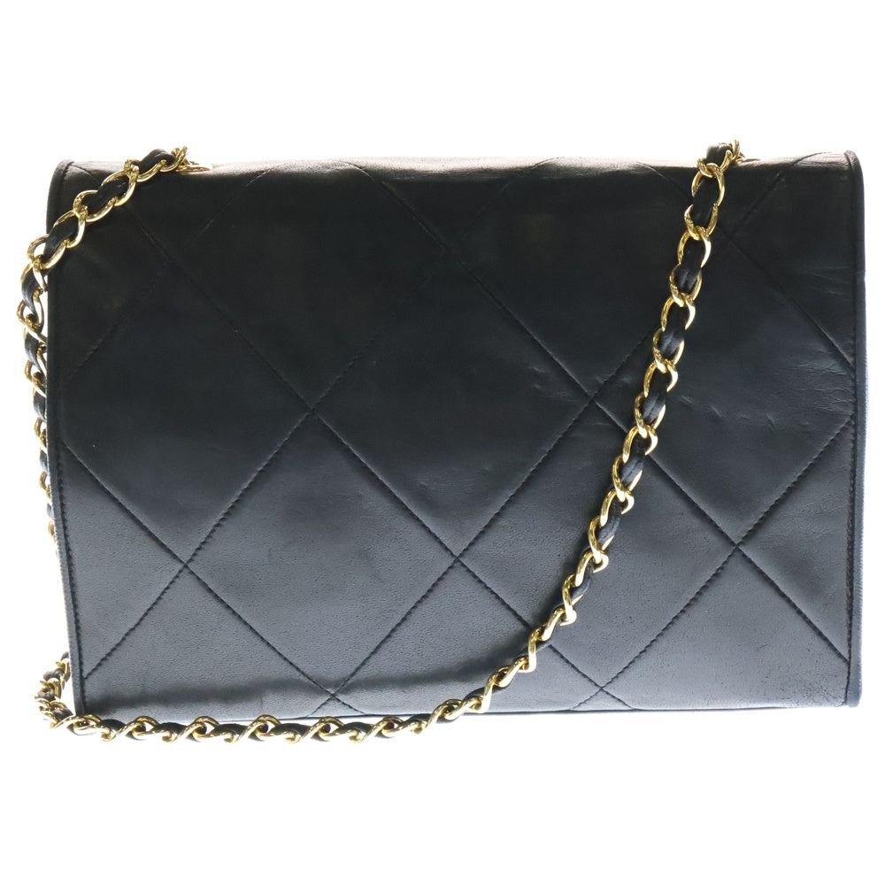 CHANEL(シャネル) マトラッセ ココマーク チェーンショルダーバッグ ブラック ラムスキン ゴールド金具 ヴィンテージ