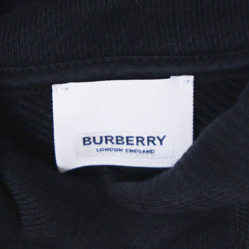 BURBERRY(バーバリー) 23AW DRAKE ドレイクロゴ刺繍 エンブロイダリー プルオーバースウェットパーカー フーディー ブラック 8072776