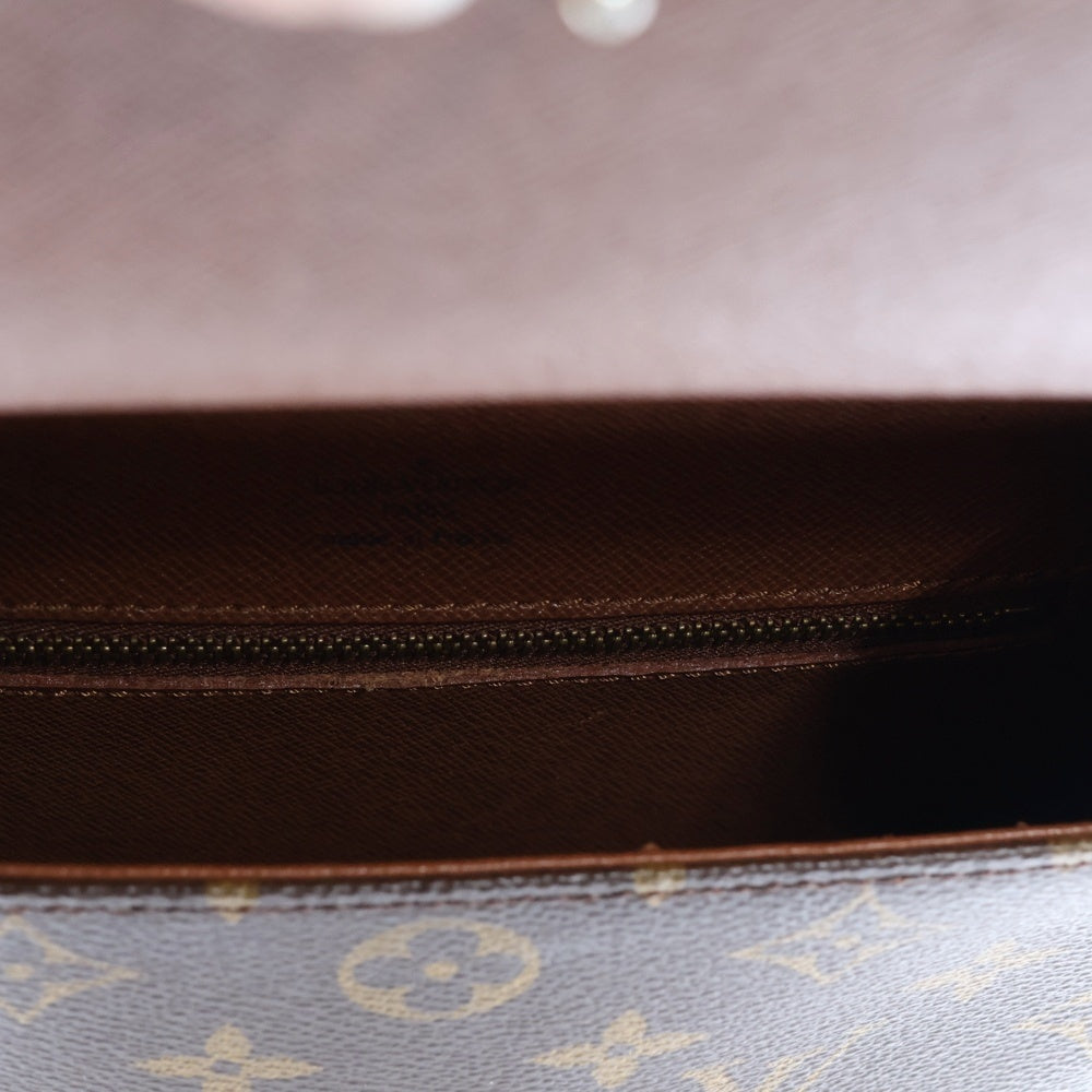 LOUIS VUITTON(ルイヴィトン) モノグラム ミニサンクルー ショルダーバッグ ショルダーポシェット ミニバッグ ブラウン ゴールド金具 レザー×PVC M51244