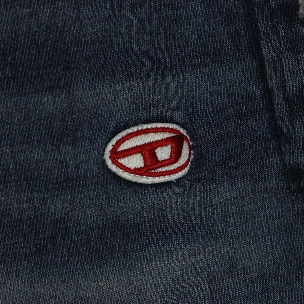 DIESEL(ディーゼル) D-LAB-NE Dロゴ刺繍 ユーズド加工 ジョガー ジーンズ スウェットパンツ インディゴ 068FN