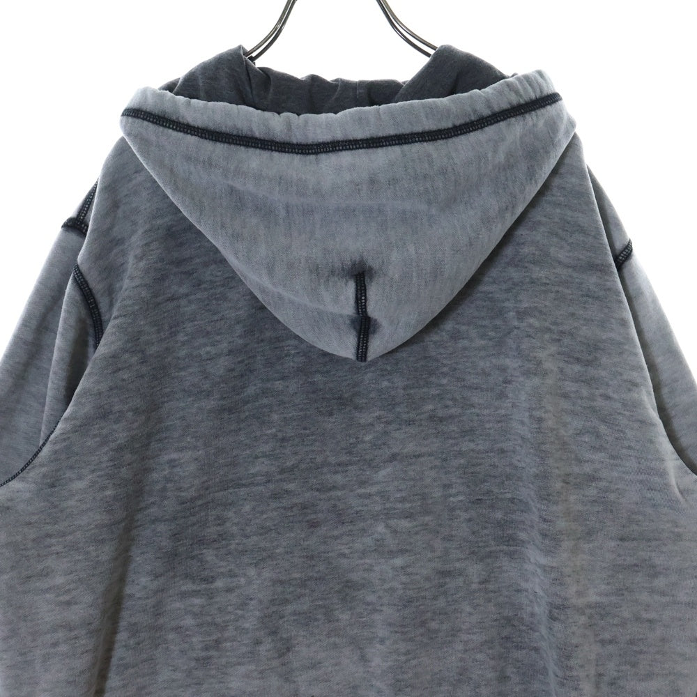 DIESEL(ディーゼル) S-GINN-HOOD-ZIP-L1 ロゴプリント ジップアップ スウェットパーカー フーディー グレー 0IJAT